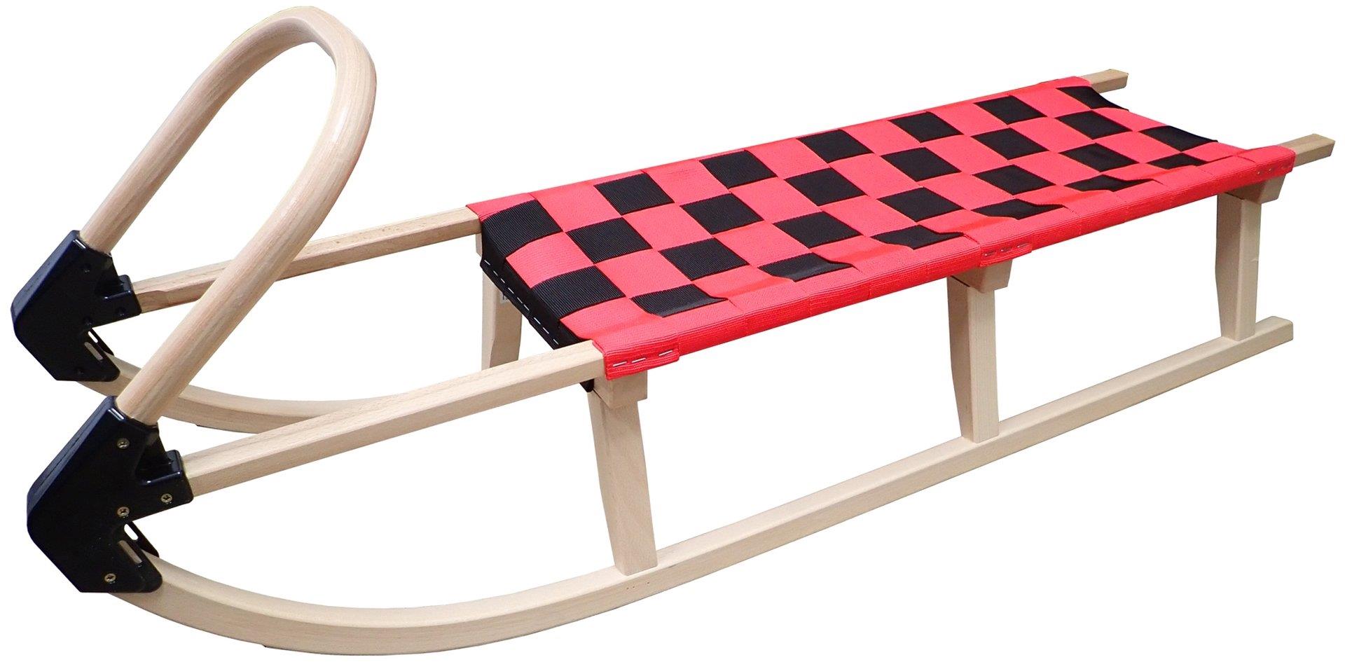 KUBIsport Sáně 125 cm, dřevěné, červené