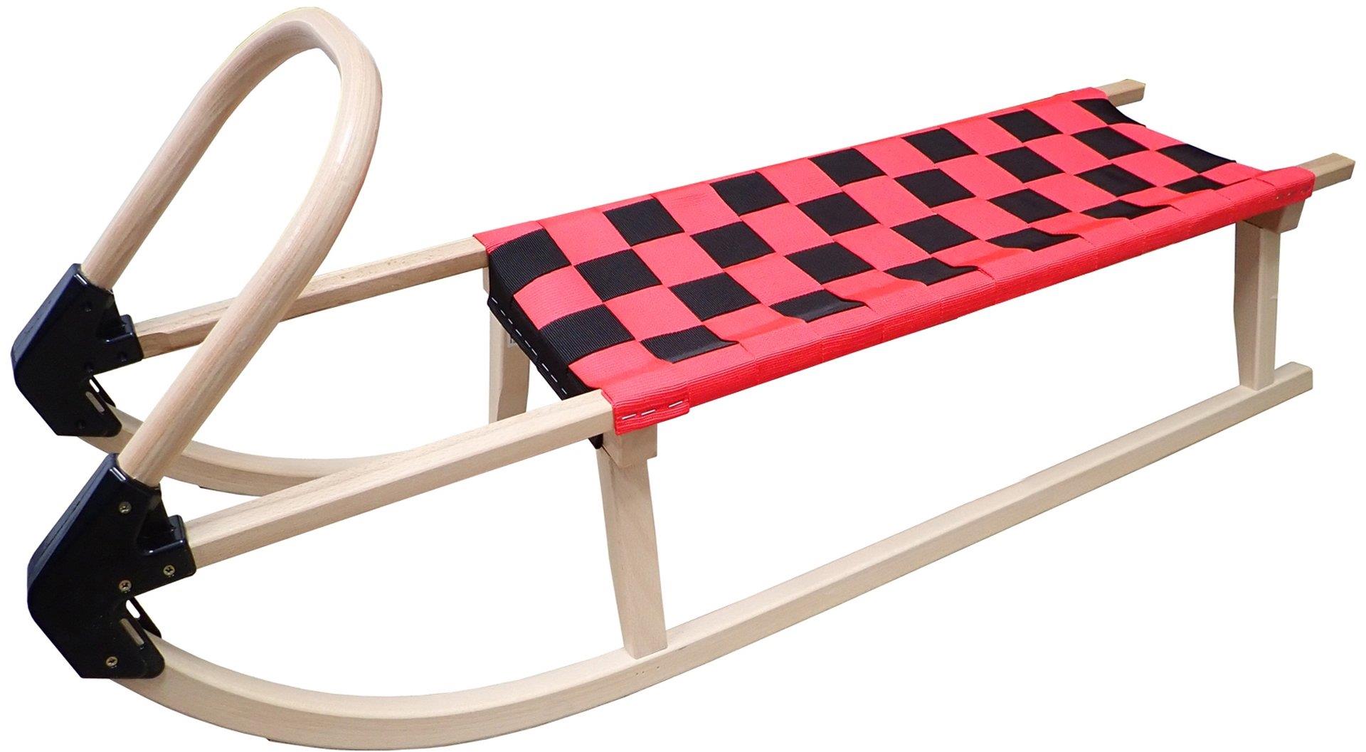 KUBIsport Sáně 110 cm, dřevěné, červené