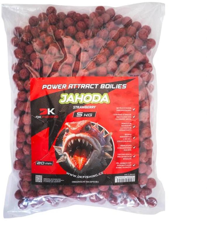 DK Fishing Boilies Power Attract Jahoda 5 kg 20 mm