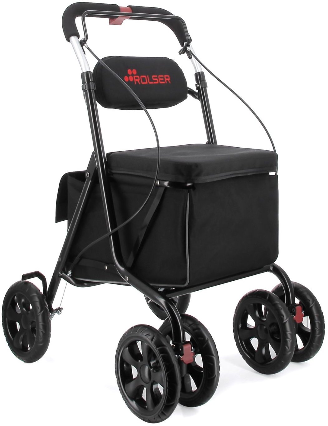 Rolser Kadira LN 4 Walk se sedátkem a brzdou, černá
