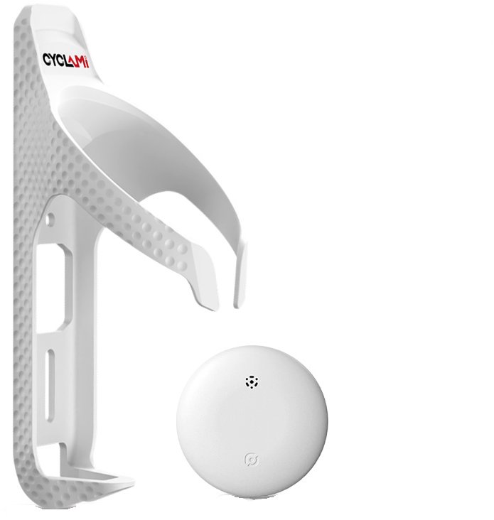 Cycplus košík na lahev Cyclami + AirTag, bílý