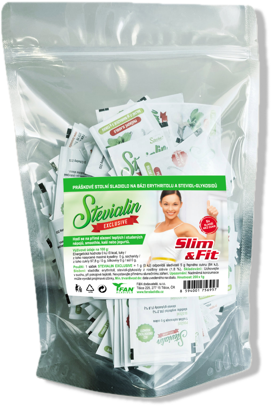 FAN Stevialin exclusive 200 × 1 g