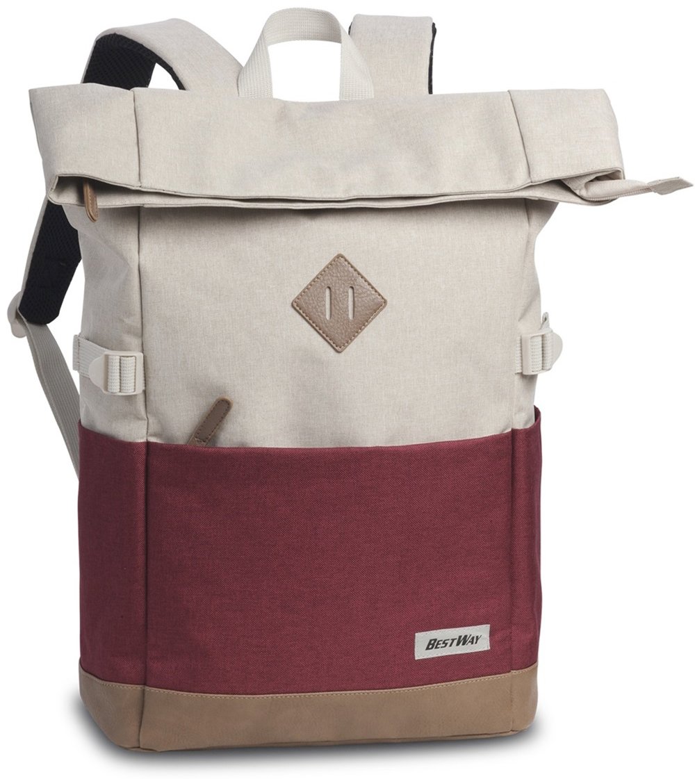 Bestway Bags Batoh Rolltop Two Tone White/Wine Red