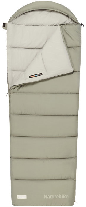 Naturehike Spacák MS500 s kapucí 2,2 kg, světle zelený, pravý