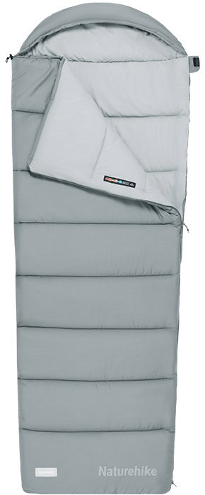 Naturehike Spacák MS500 s kapucí 2,2 kg, šedý, levý