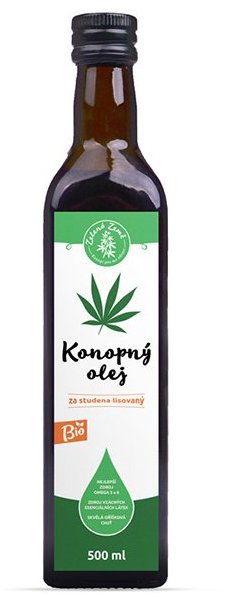 Zelená Země Konopný olej BIO 500 ml