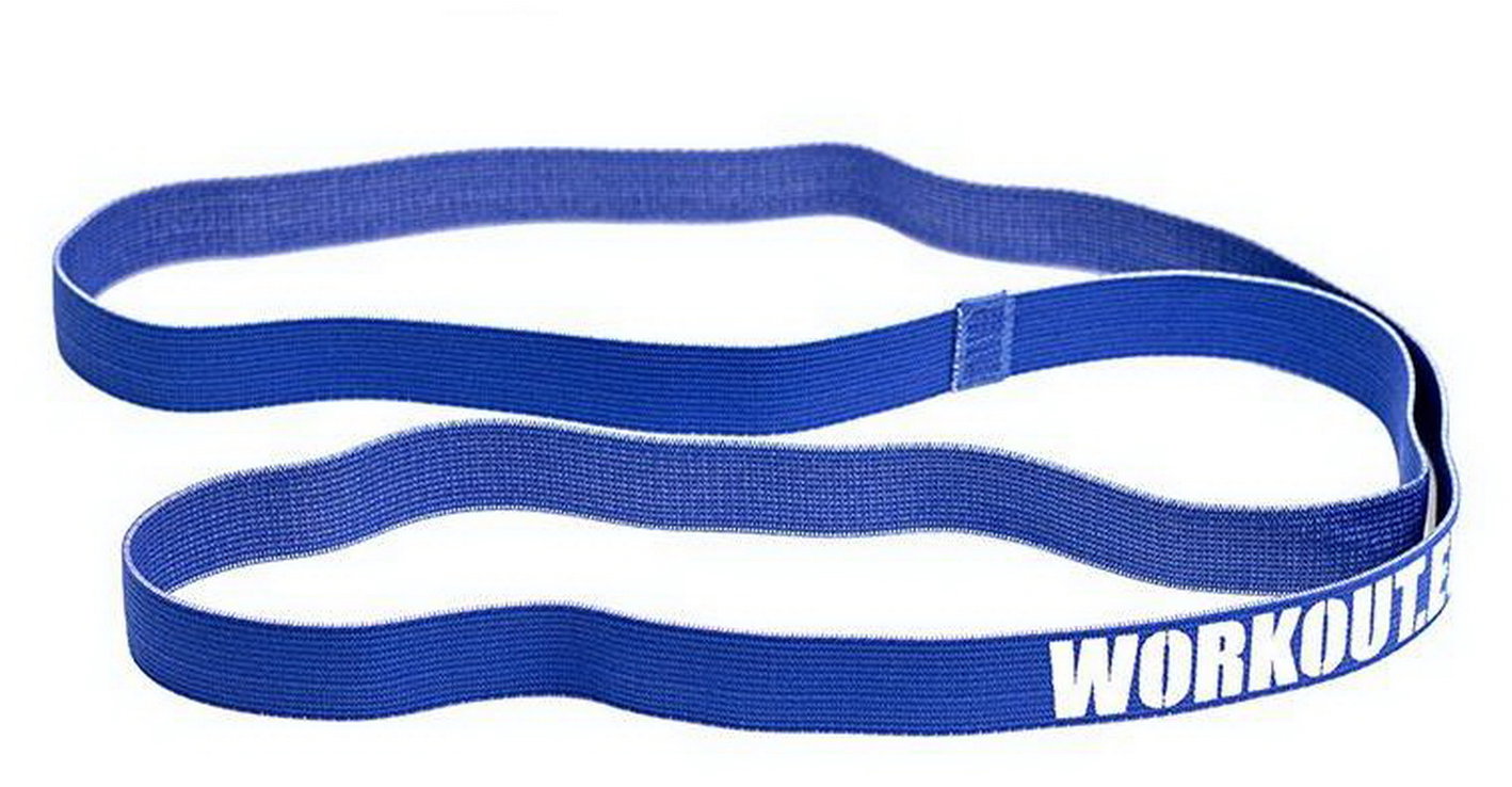 Dlouhá textilních odporová guma WORKOUT (50 kg) - modrá
