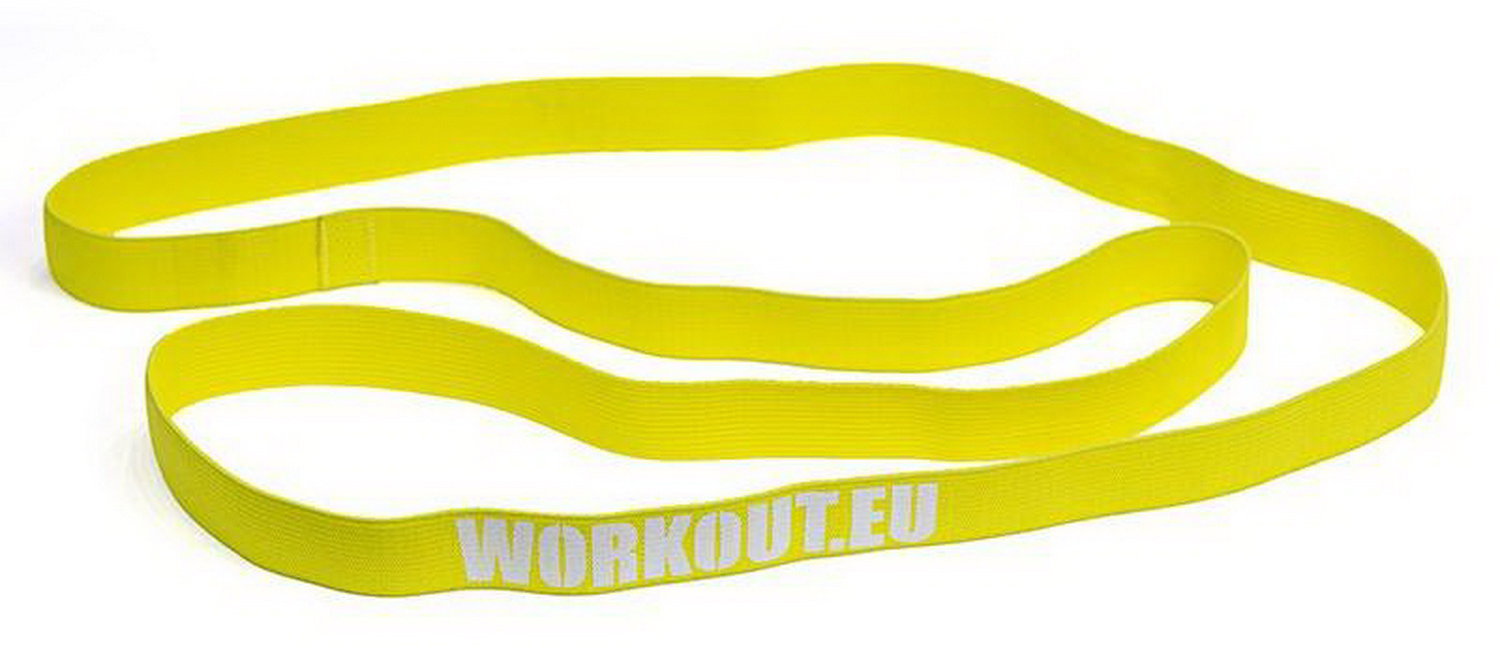 WORKOUT Dlouhá textilních odporová guma 12 kg - žlutá