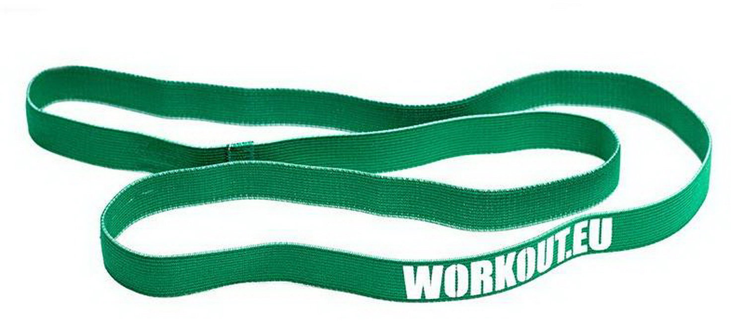 WORKOUT Dlouhá textilních odporová guma střední - zelená