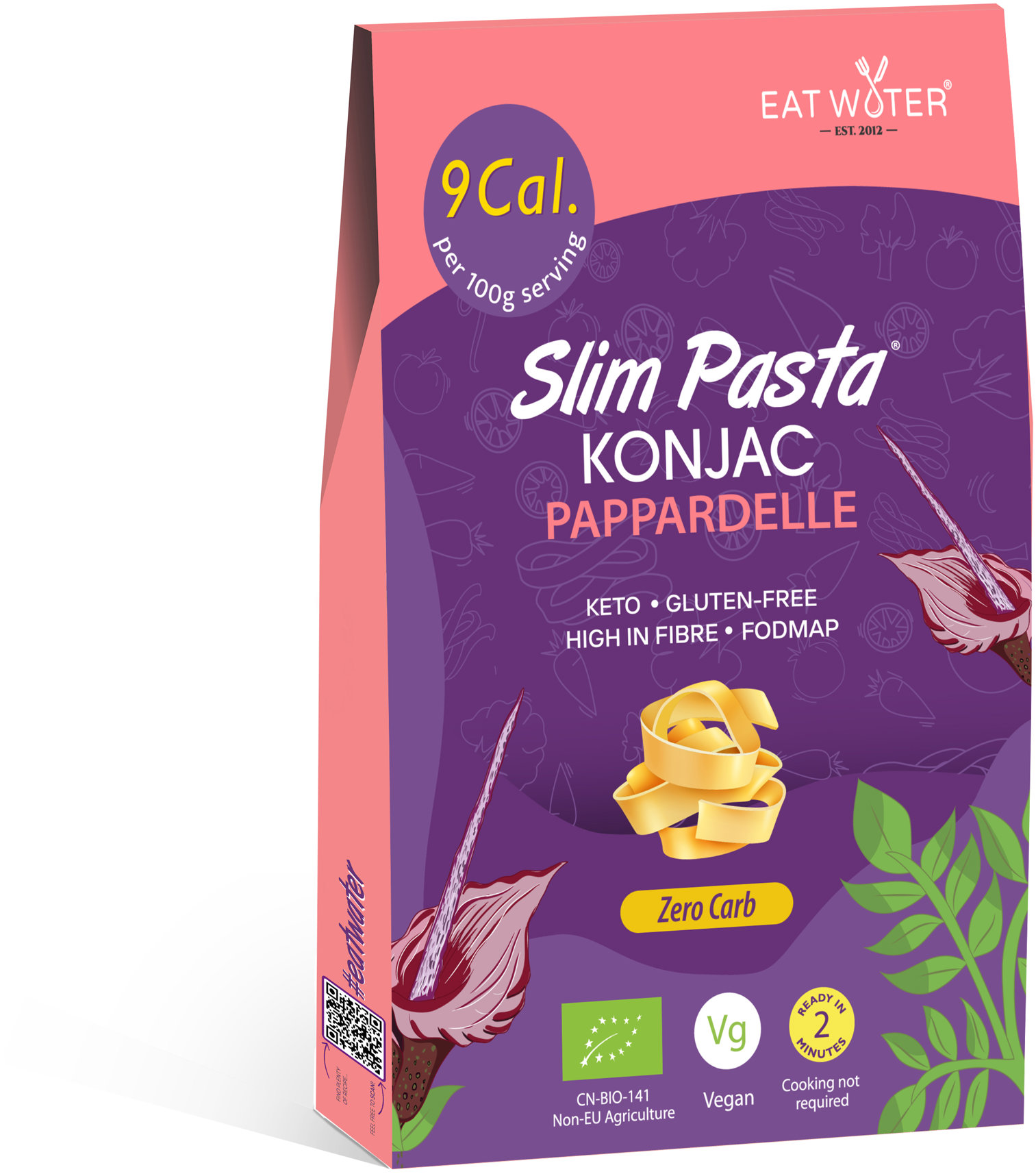 LCM Slim pasta Konjakové pappardelle BIO v nálevu 270 g (9 kcal, 0 g sacharidů)