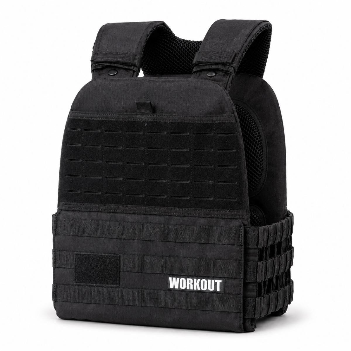 WORKOUT Zátěžová taktická plátová vesta 5 kg - černá