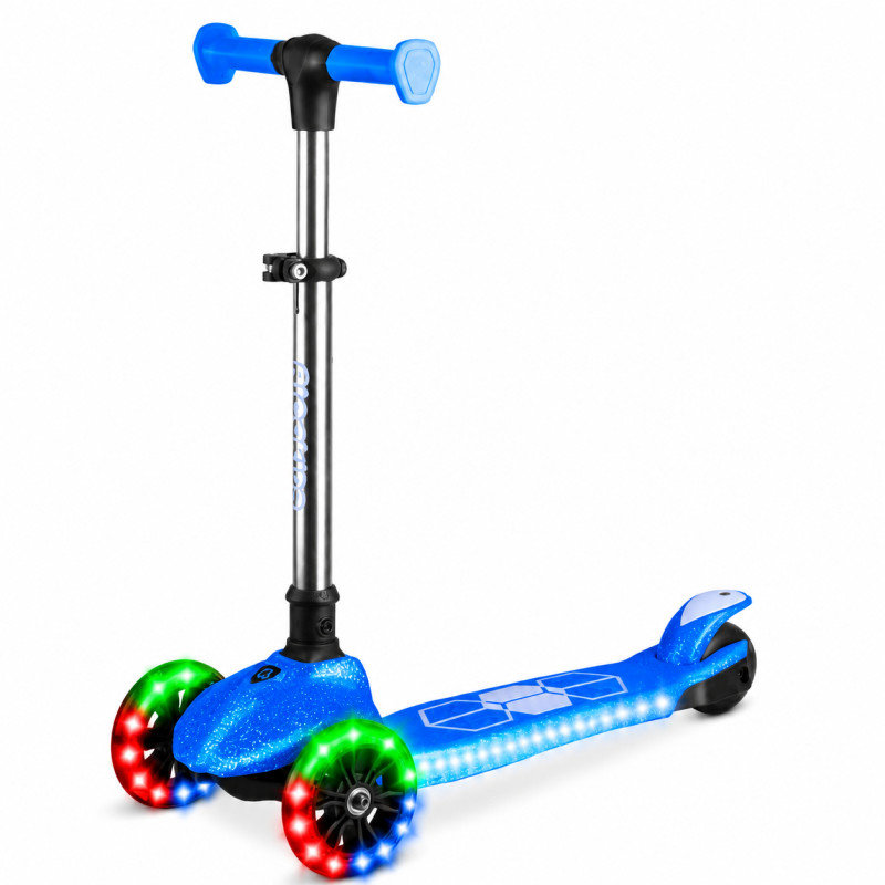 Ricokids 765902 Tříkolová balanční koloběžka s LED kolečky Jelly, modrá