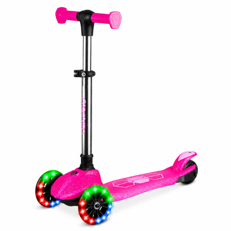 Ricokids 765901 Tříkolová balanční koloběžka s LED kolečky Jelly, růžová