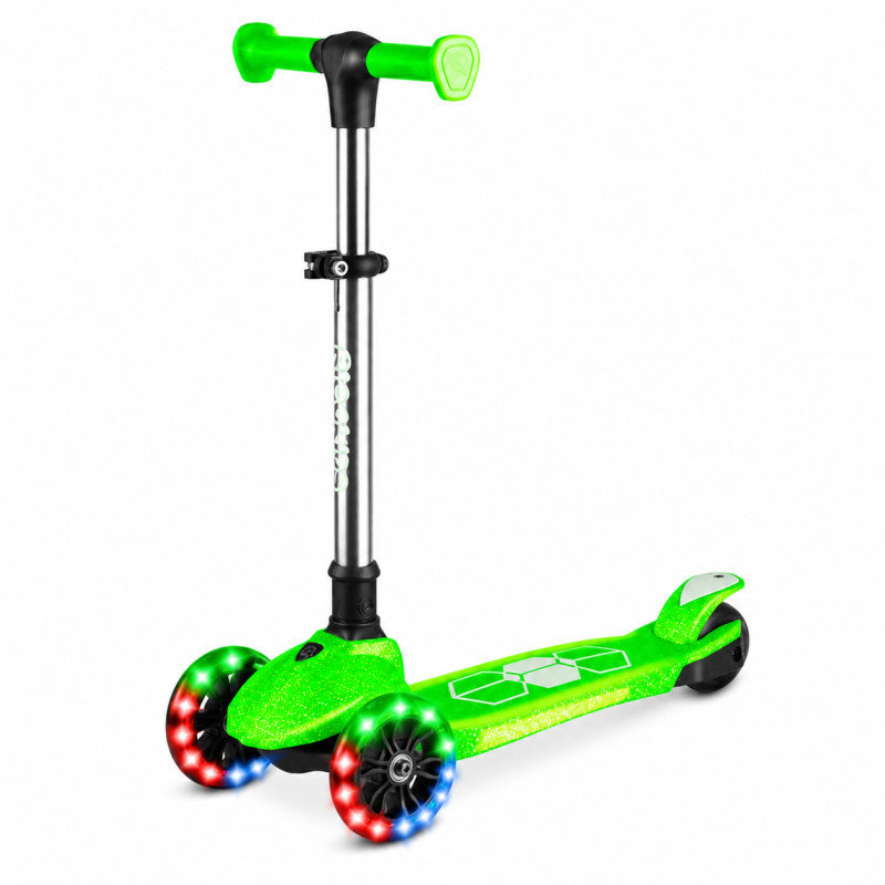 Ricokids 765900 Tříkolová balanční koloběžka s LED kolečky Jelly, zelená