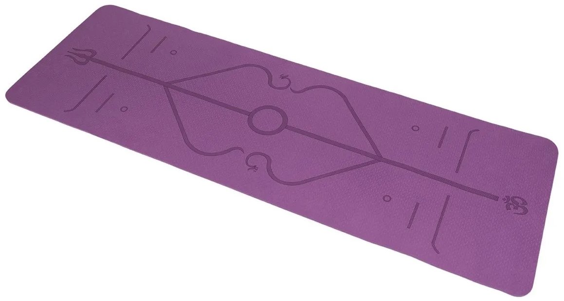 Acra YOGA MAT fialová, s pozičními liniemi