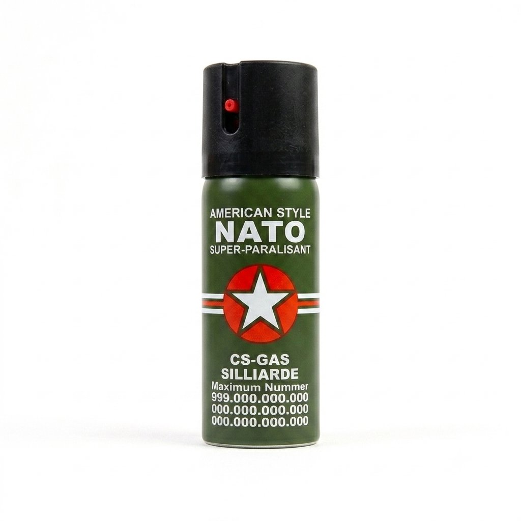 NATO Obranný slzný sprej s paralyzujícím účinkem, dočasným oslepením a dráždivým kašlem - 40 ml
