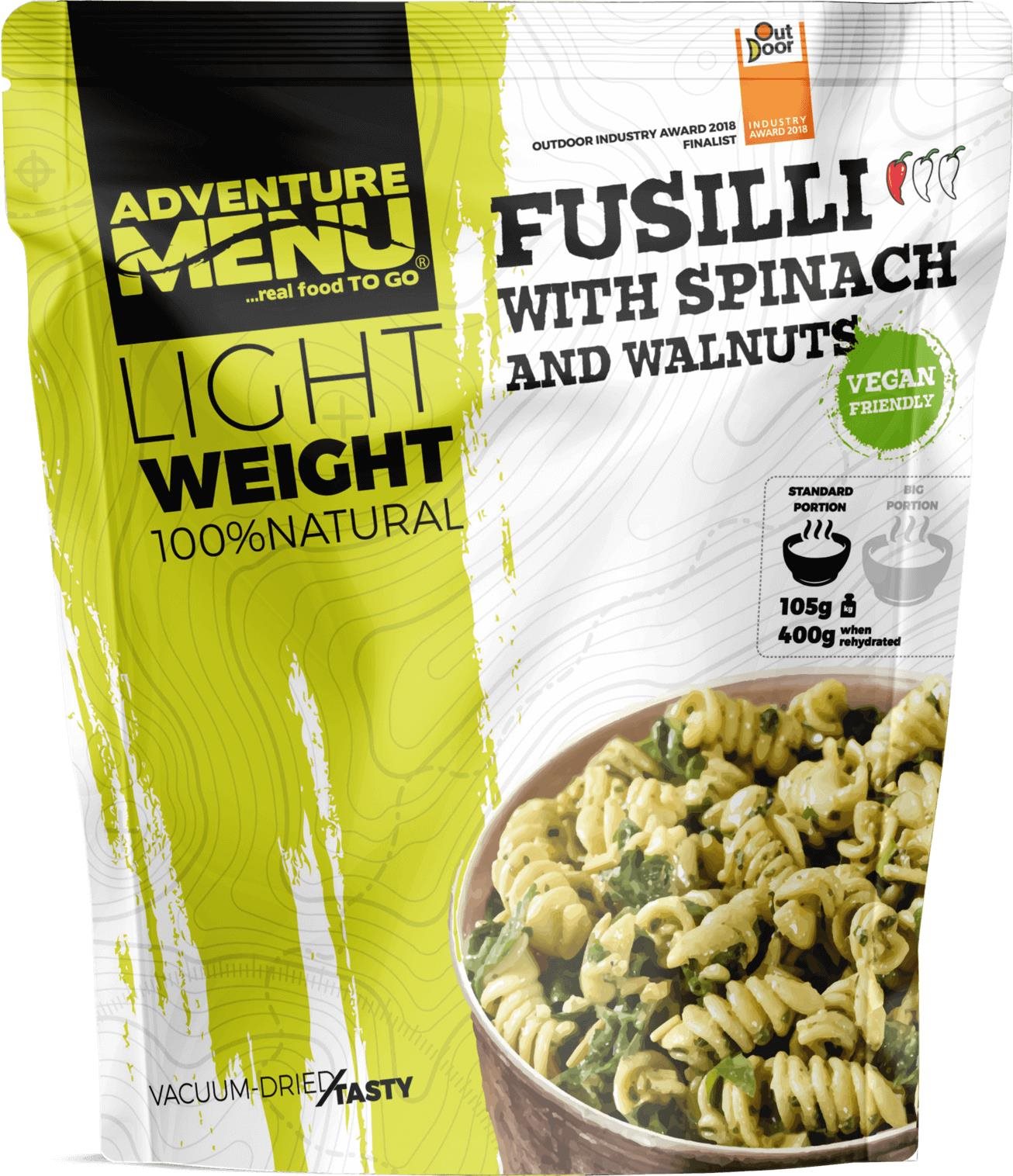 Adventure Menu - Fusilli se špenátem a vlašskými ořechy
