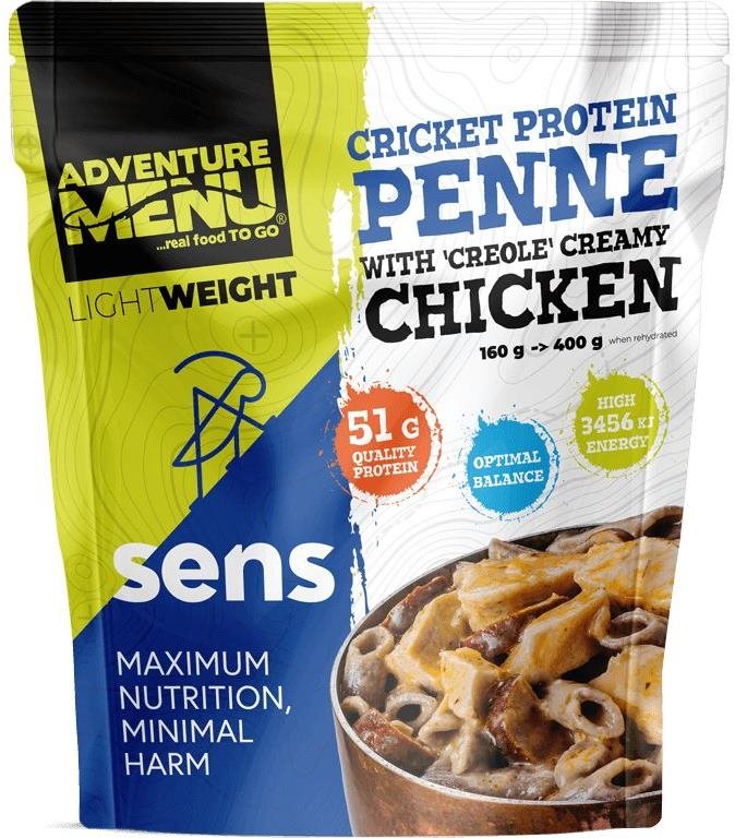 Adventure Menu / SENS - LightWeight Cvrččí proteinové penne s kuřecím masem v kreolské omáčce