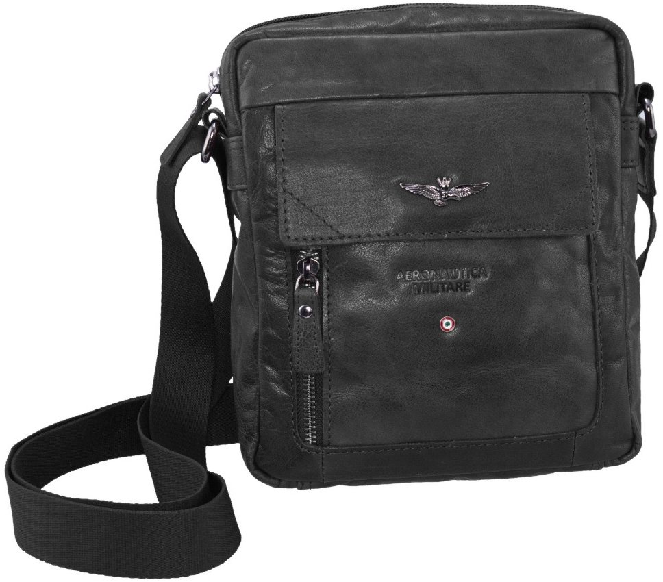 Aeronautica Militare Taška cross Vintage M, AM-303-01, černá