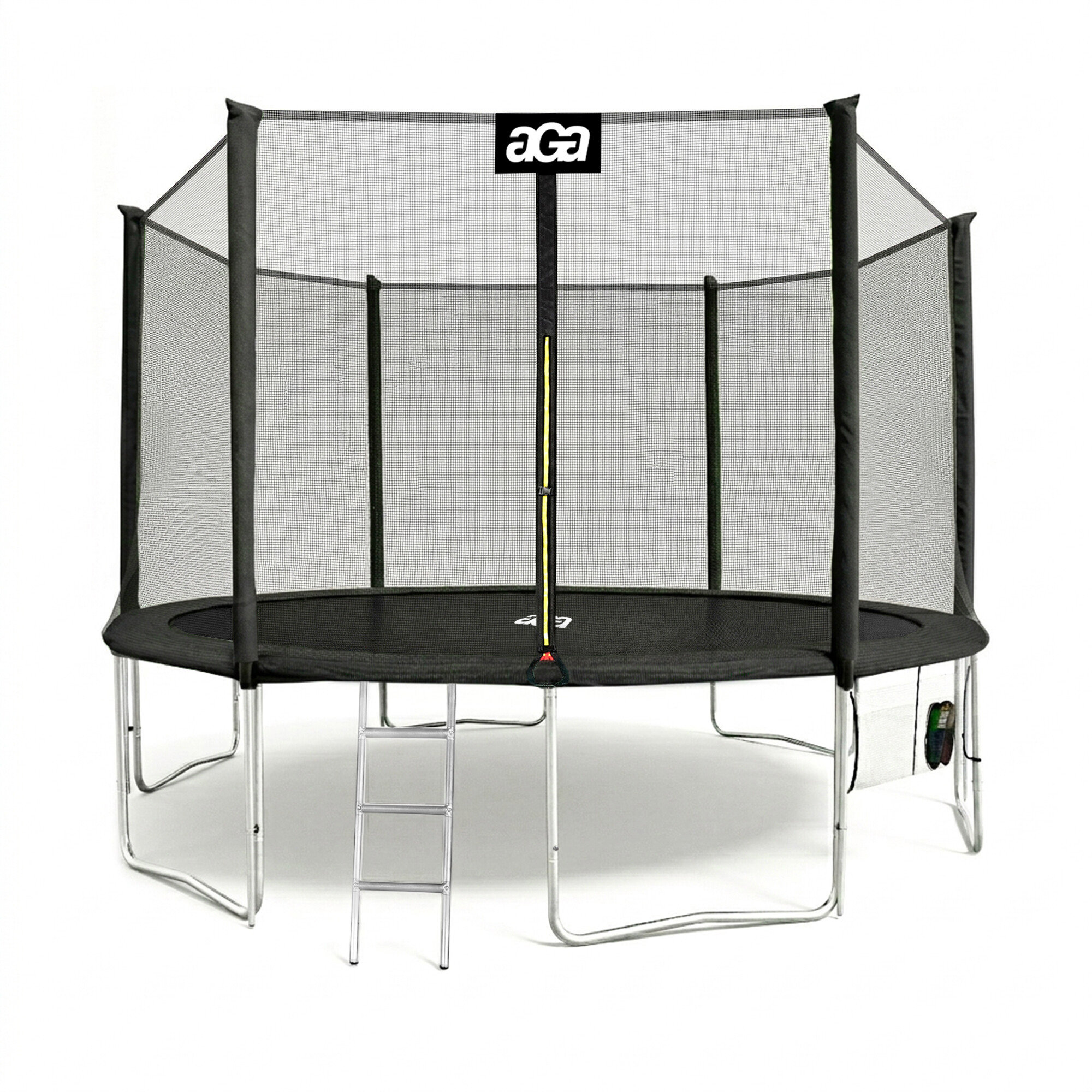 Aga SPORT PRO Trampolína 430 cm černá + ochranná síť + žebřík + kapsa na obuv