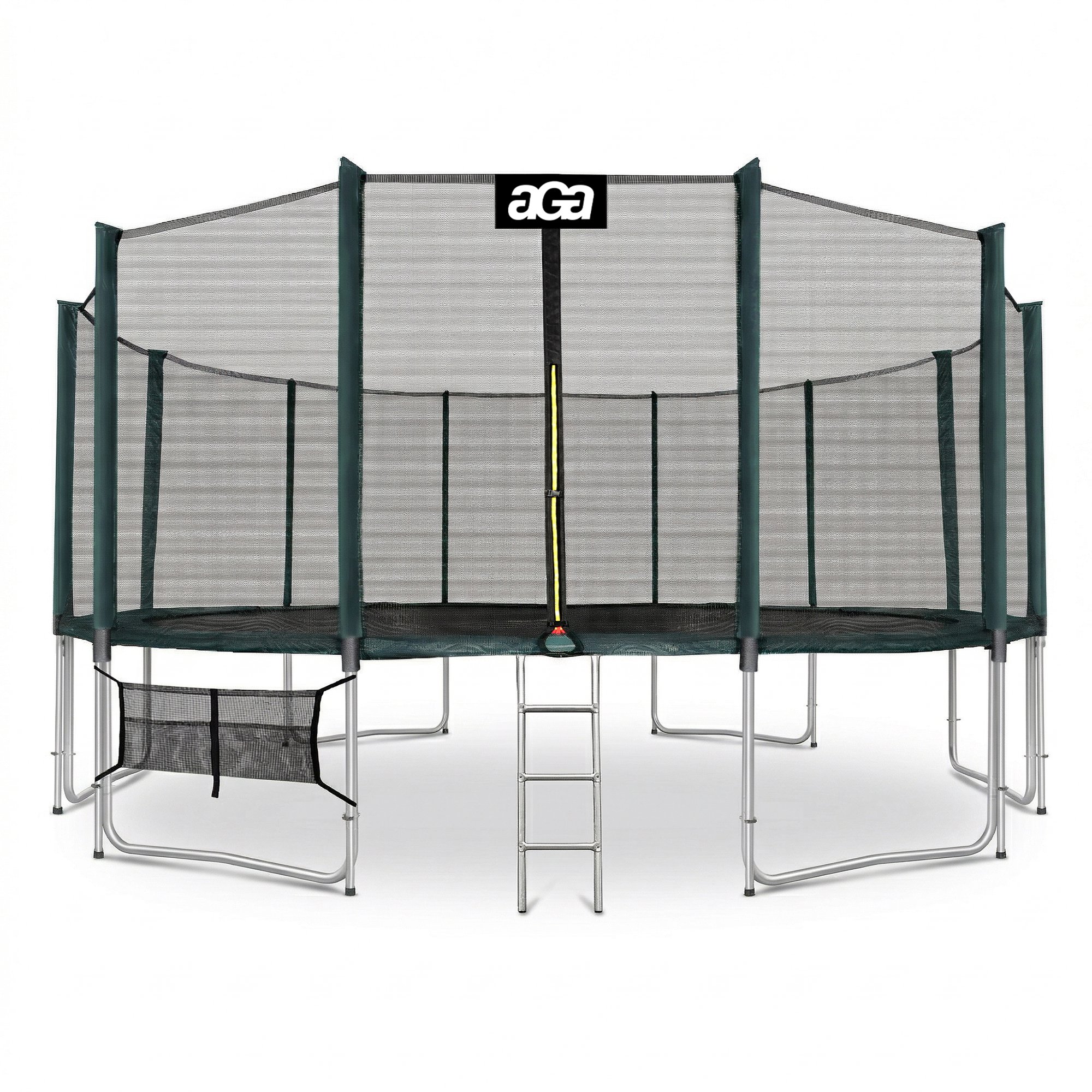 Aga SPORT PRO Trampolína 518 cm tmavě zelená + ochranná síť + žebřík + kapsa na obuv