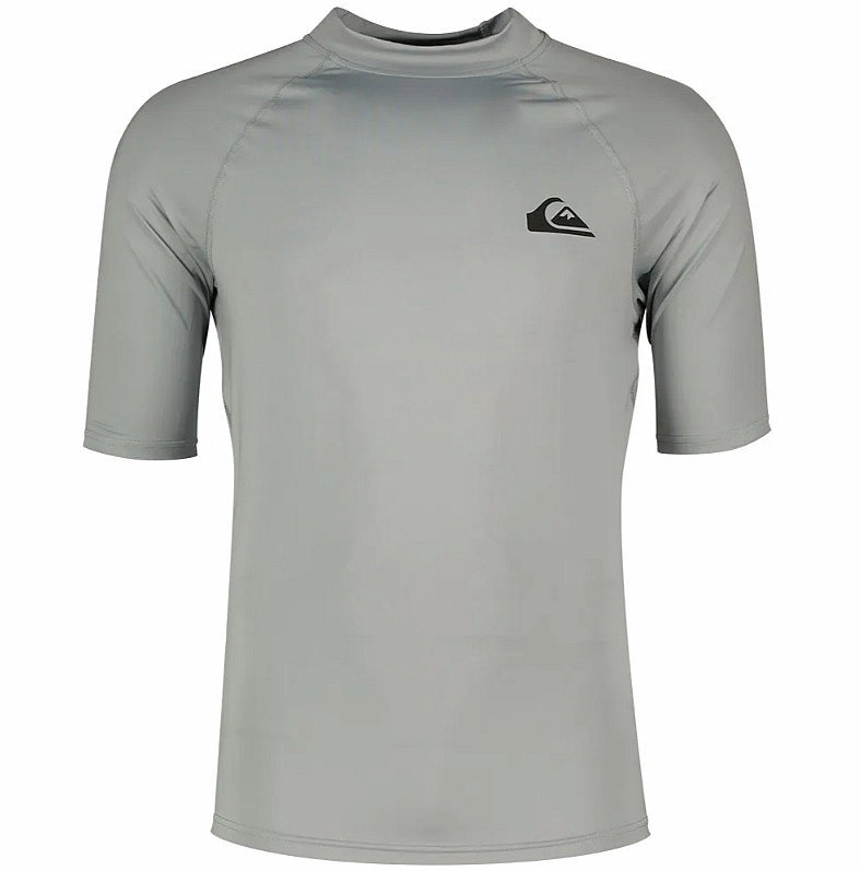 Quiksilver Pánské lycrové triko UPF50 krátký rukáv, L šedé