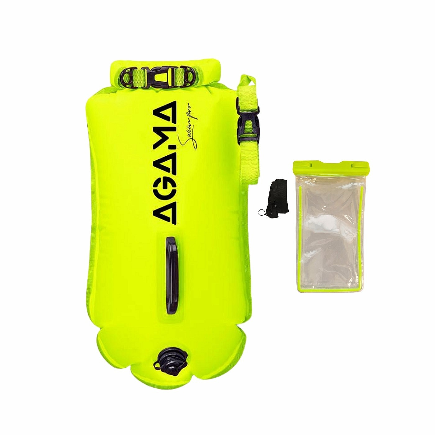 Agama Plavecká bójka a suchý vak SWIM PRO 28 L + pouzdro na mobil, žlutá