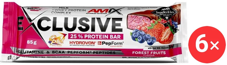 Amix Nutrition Exclusive Protein Bar, 6 x 85g, Forest Fruits