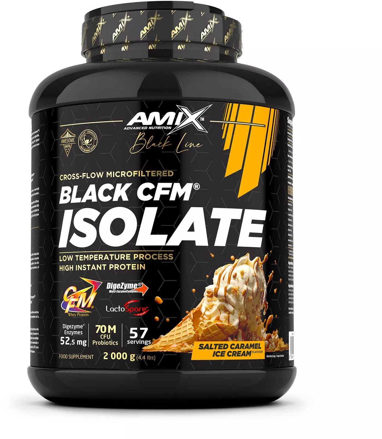 Amix Nutrition Black Line Black CFM® Isolate 2000 g, salted caramel ice cream