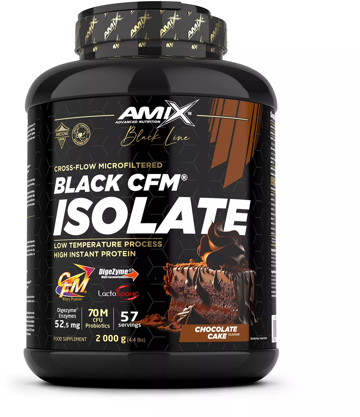 Amix Nutrition Black Line Black CFM® Isolate 2000 g, chocolate cake