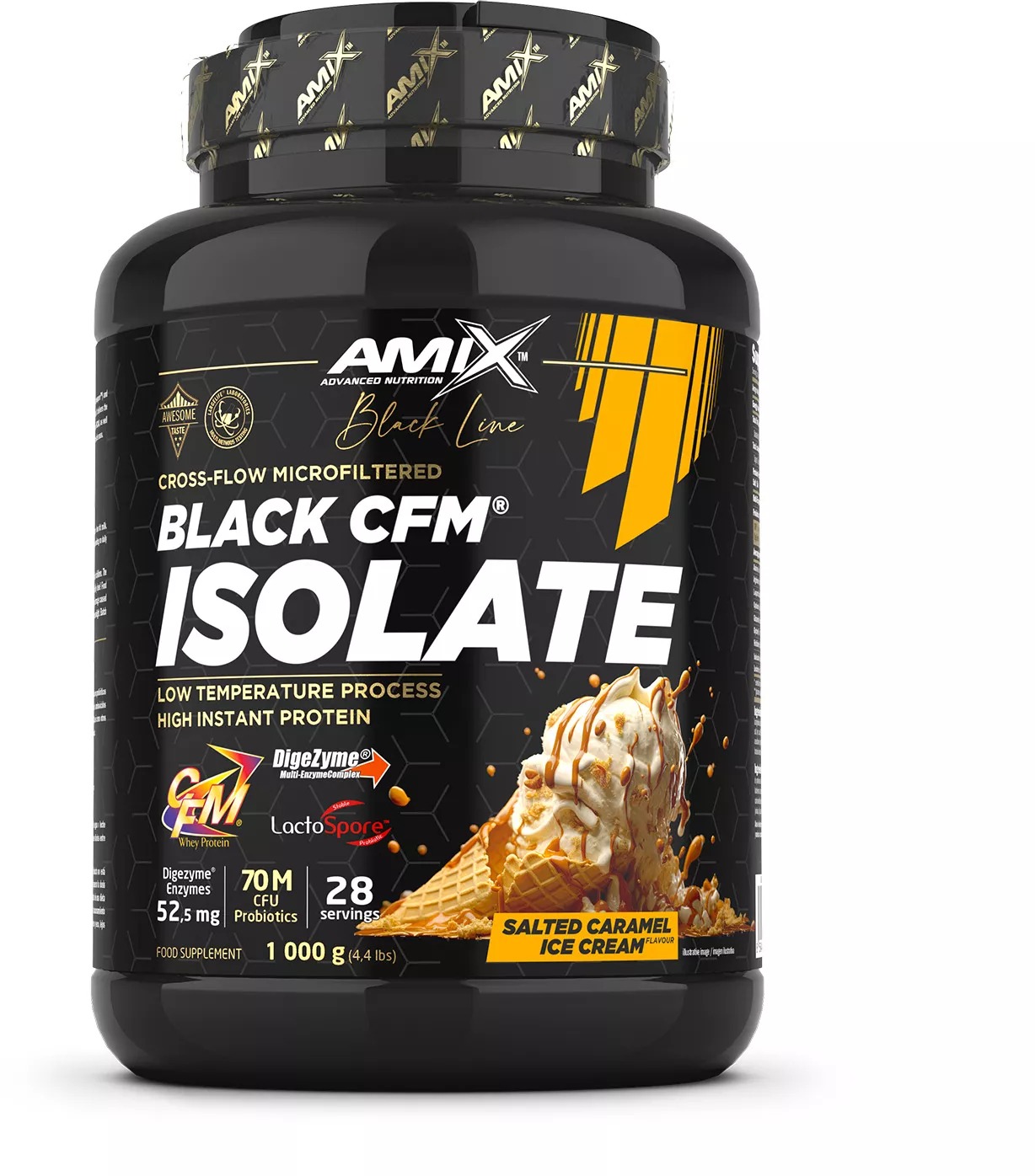 Amix Nutrition Black Line Black CFM® Isolate 1000 g, salted caramel ice cream