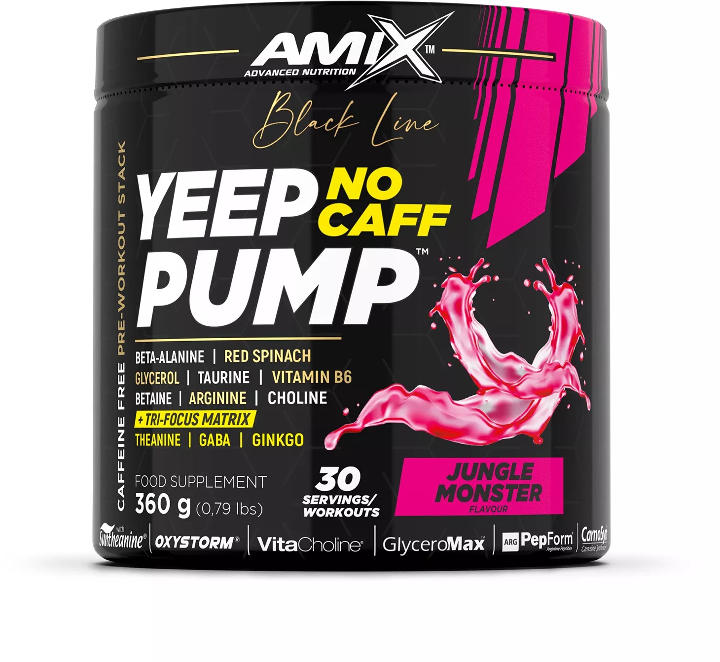 Amix Nutrition Black Line Yeep Pump No Caff 360 g, Pear Strike