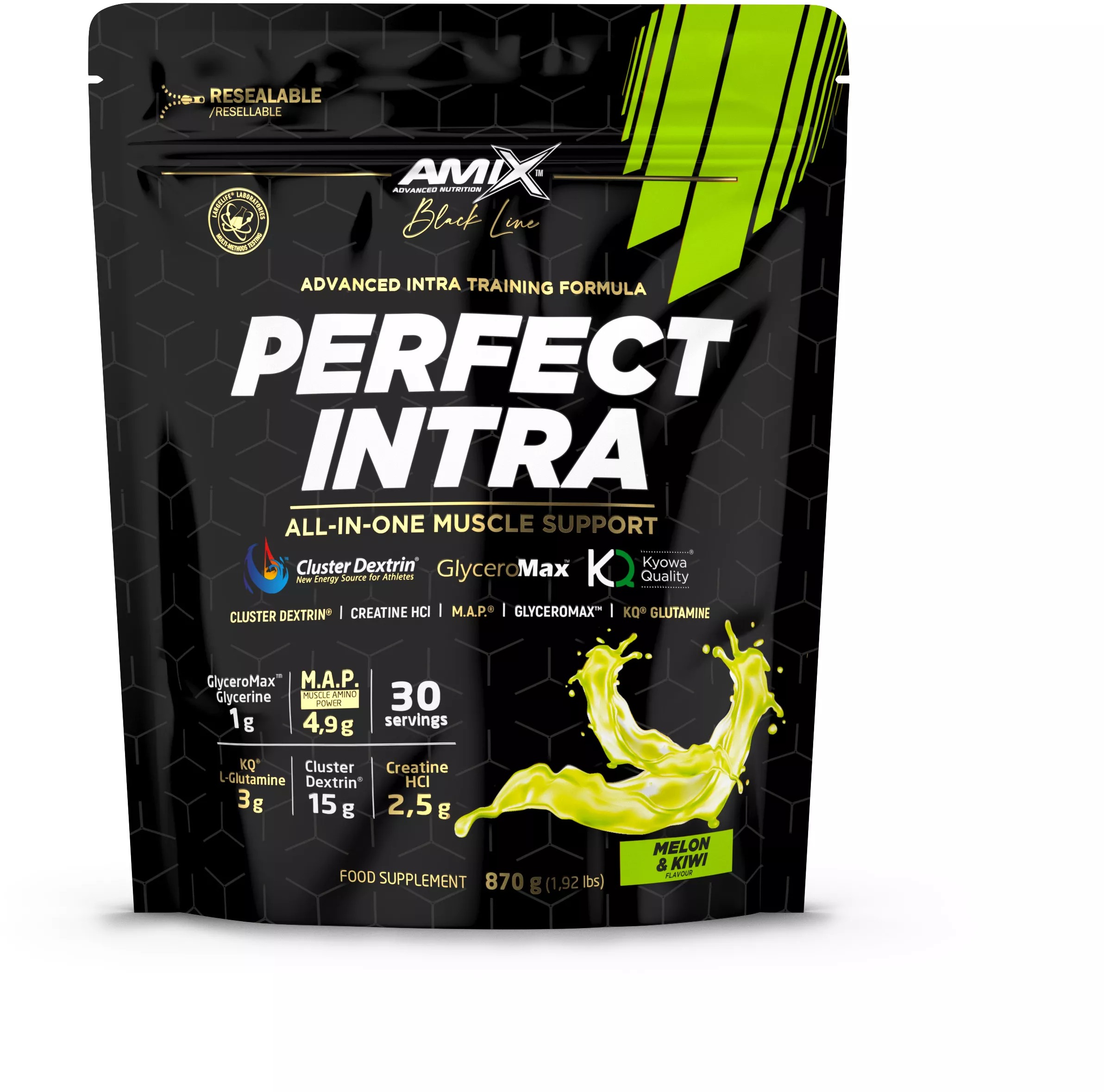 Amix Nutrition Black Line Perfect Intra 870 g DoyPack, Melon & Kiwi