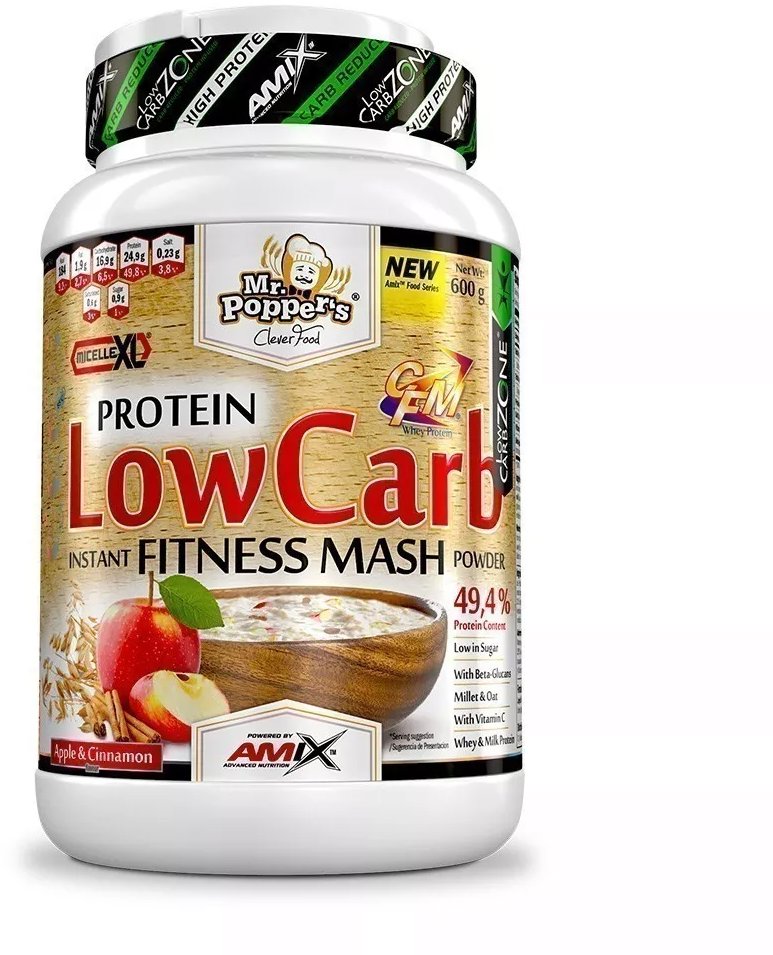 Amix Nutrition Mr.Popper´s - Low Carb Fitness Mash 600 g Apple-cinnamon