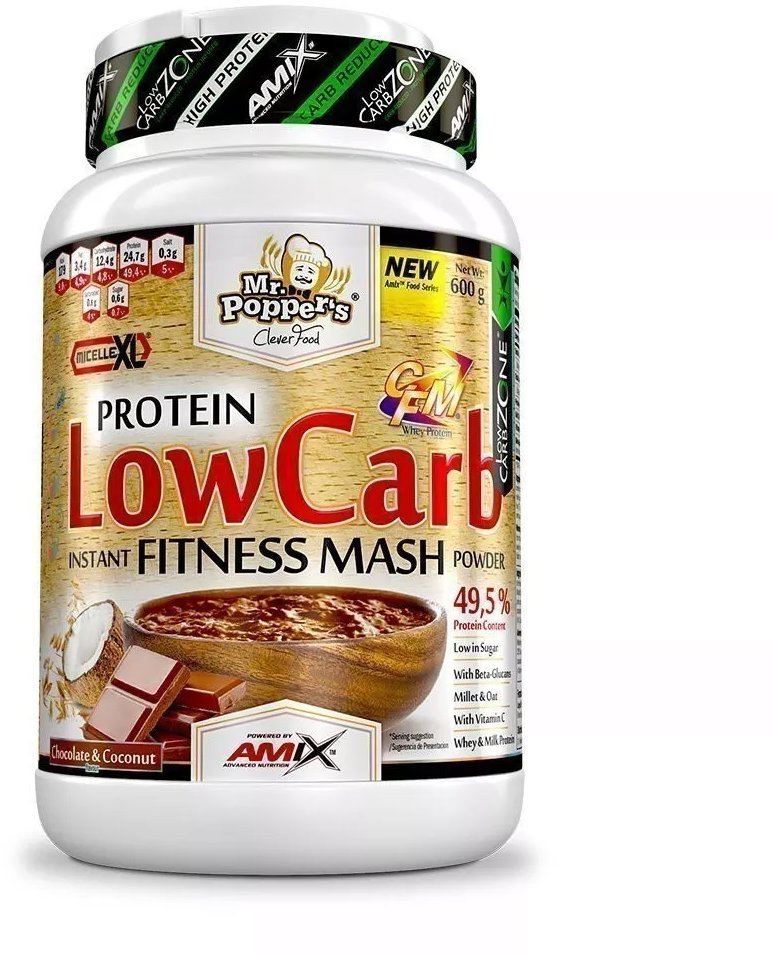 Amix Nutrition Mr.Popper´s - Low Carb Fitness Mash 600 g Chocolate-coconut