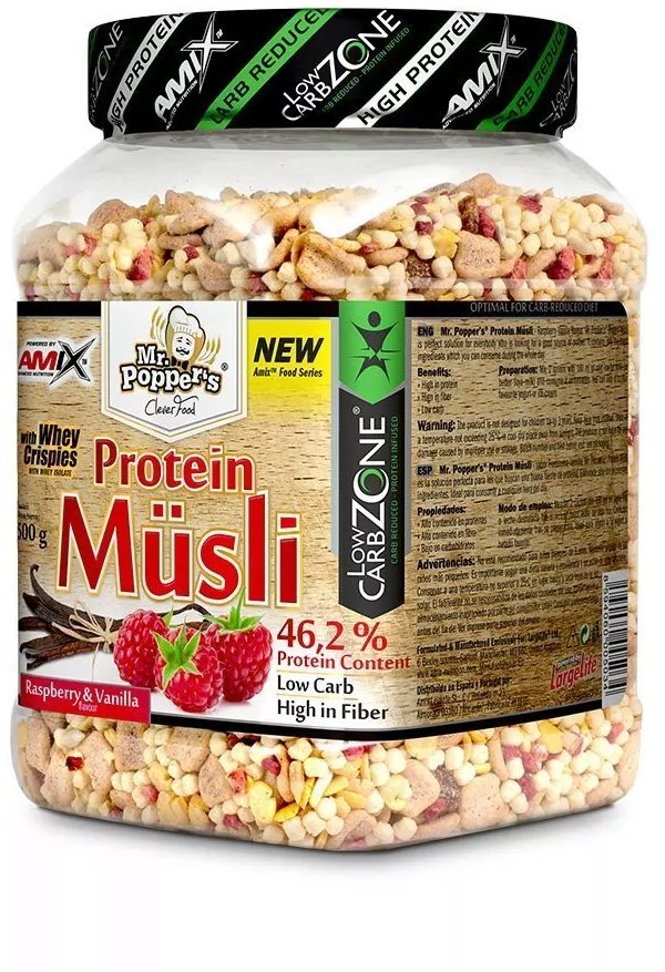 Amix Nutrition Mr.Popper´s - LowCarb Protein Müsli 500 g raspberry-vanilla