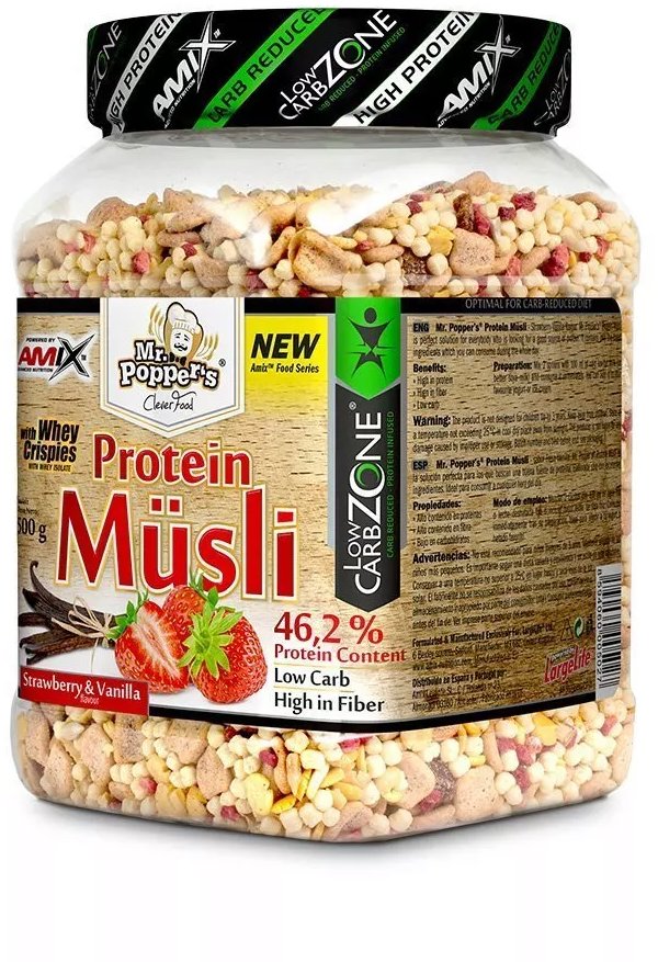 Amix Nutrition Mr.Popper´s - LowCarb Protein Müsli 500 g strawberry-vanilla