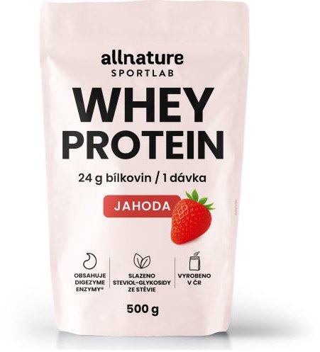 Allnature Sportlab Whey protein jahoda 500 g