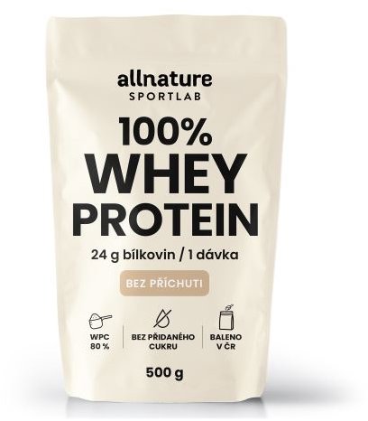 Allnature Sportlab 100% Whey protein bez příchuti 500 g