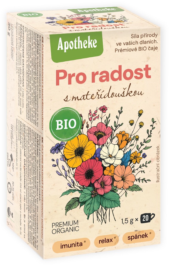 Apotheke BIO čaj Pro radost s mateřídouškou 20 × 1,5 g