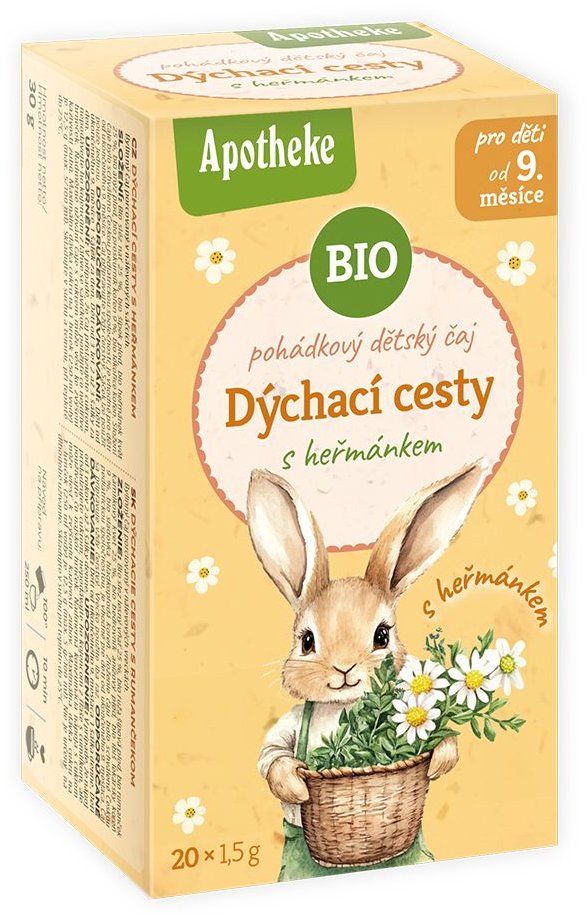 Apotheke BIO Čaj dětský Dýchací cesty s heřmánkem 20 × 1,5 g
