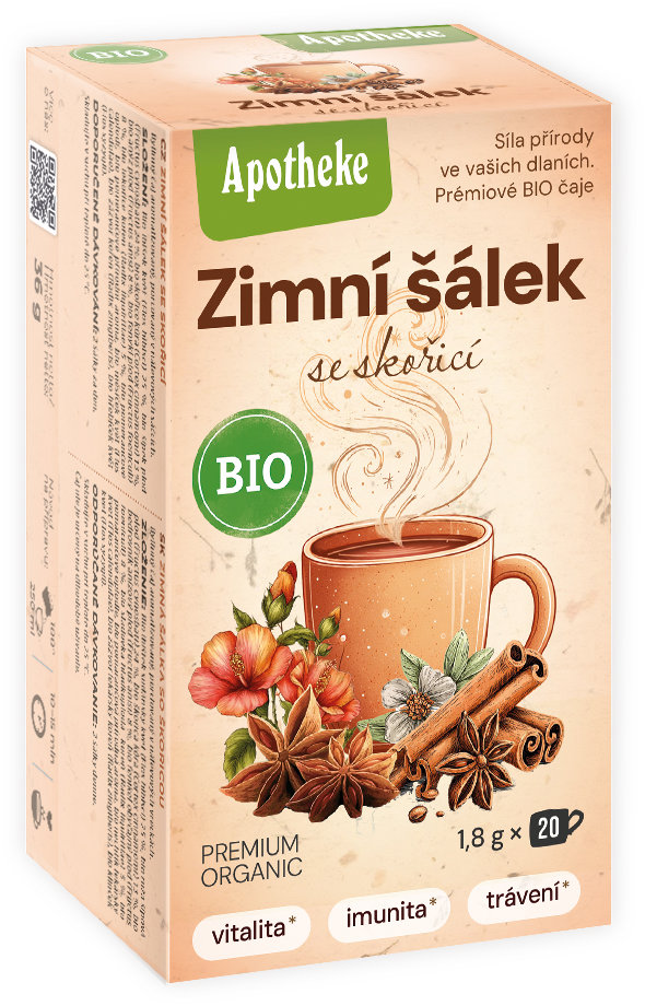 Apotheke BIO čaj Zimní šálek se skořicí 20 × 1,8 g