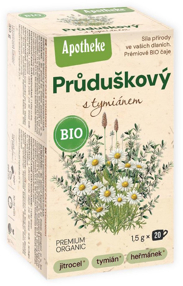 Apotheke BIO čaj Průduškový s tymiánem 20 × 1,5 g