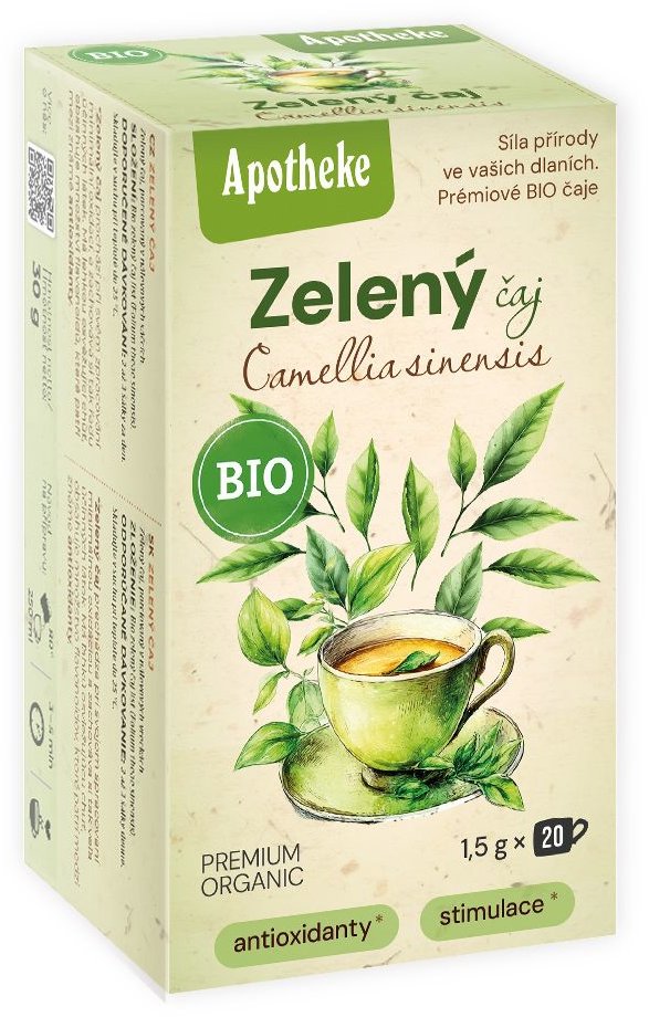 Apotheke BIO Zelený čaj Camellia Sinensis 20 × 1,5 g