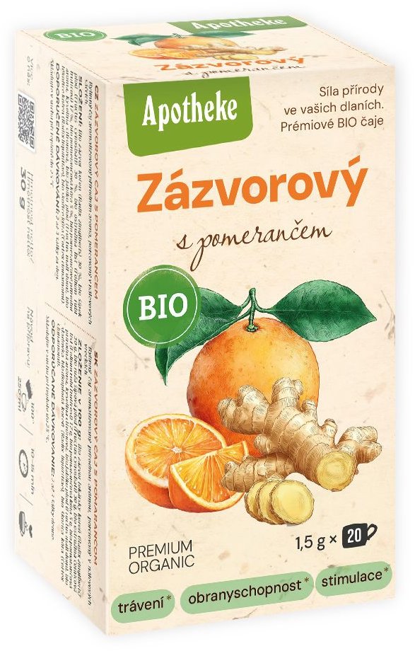 Apotheke BIO Zázvorový čaj s pomerančem 20 × 1,5 g