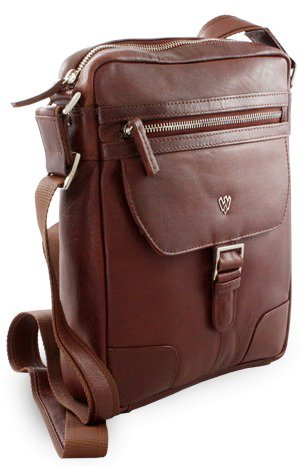 Arwel hnědá kožená taška přes rameno / crossbag William