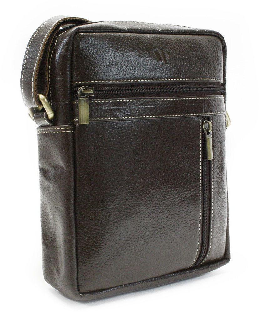Arwel kávově hnědá kožená taška přes rameno / crossbag Ersi