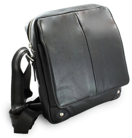 Arwel černá kožená taška / crossbag Iker