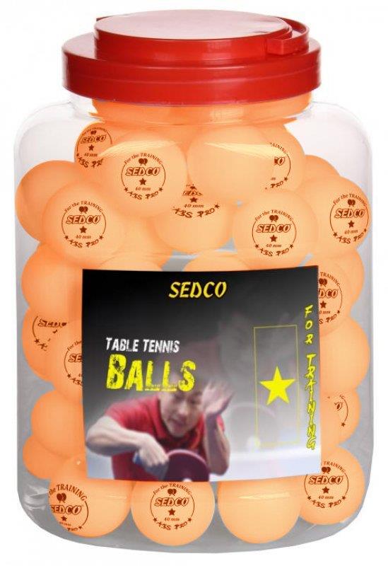 SEDCO Míčky na stolní tenis for TRAINING 1* CELL FREE 60 ks - dóza oranžová