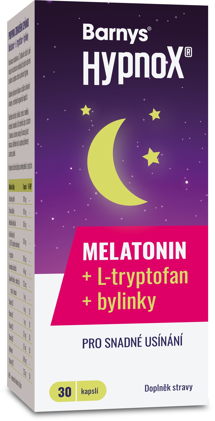 Barnys HypnoX® Melatonin, L-tryptofan a bylinky 30 kapslí